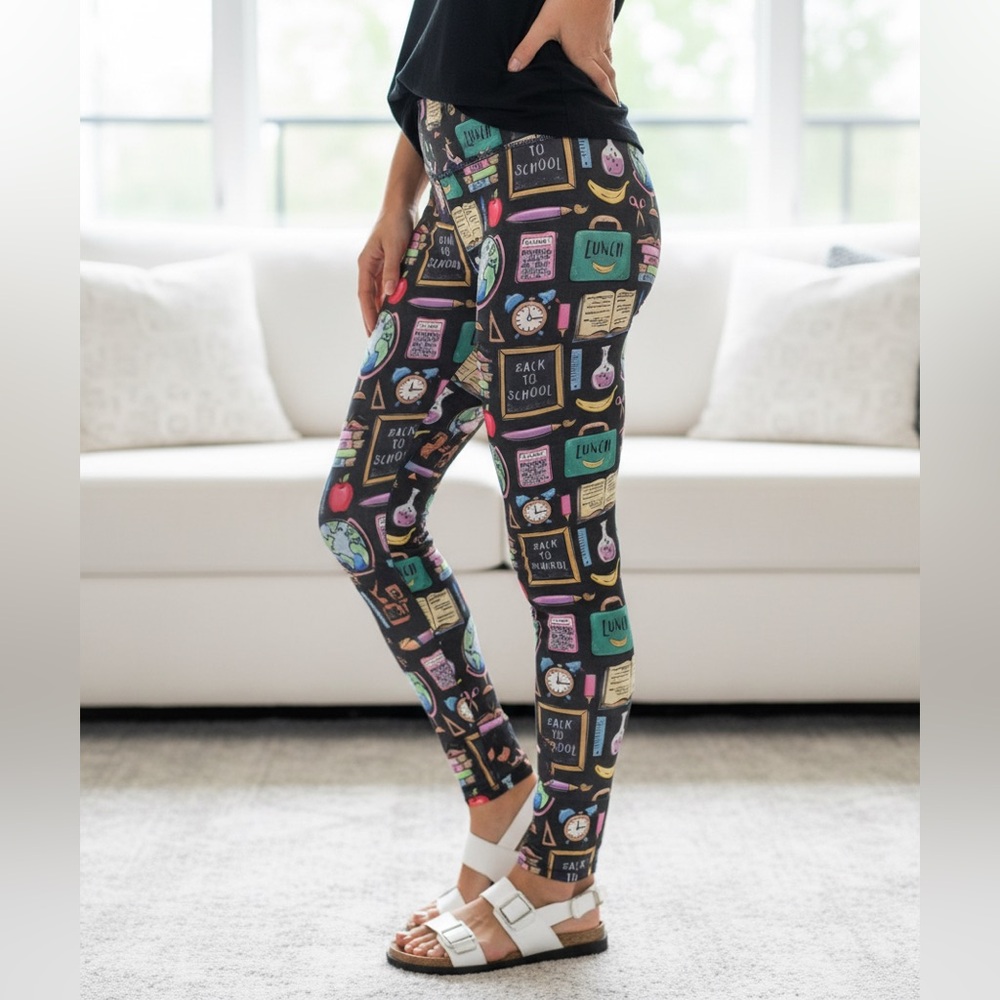 TC NEW Womens School Theme Leggings, Buttery Soft Yoga Pants, Mom and Me Legging